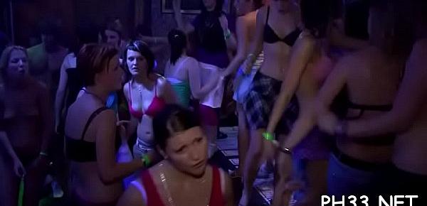  Trickling pussy on the dance floor